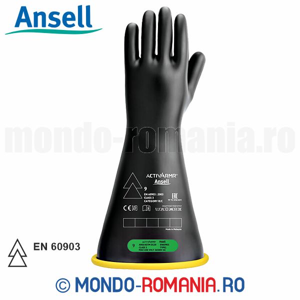 Manusi electroizolante de inalta tensiune 26.500V - ANSELL ActivArmr clasa 3